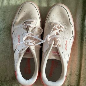 Reebok pale pink leather sneakers